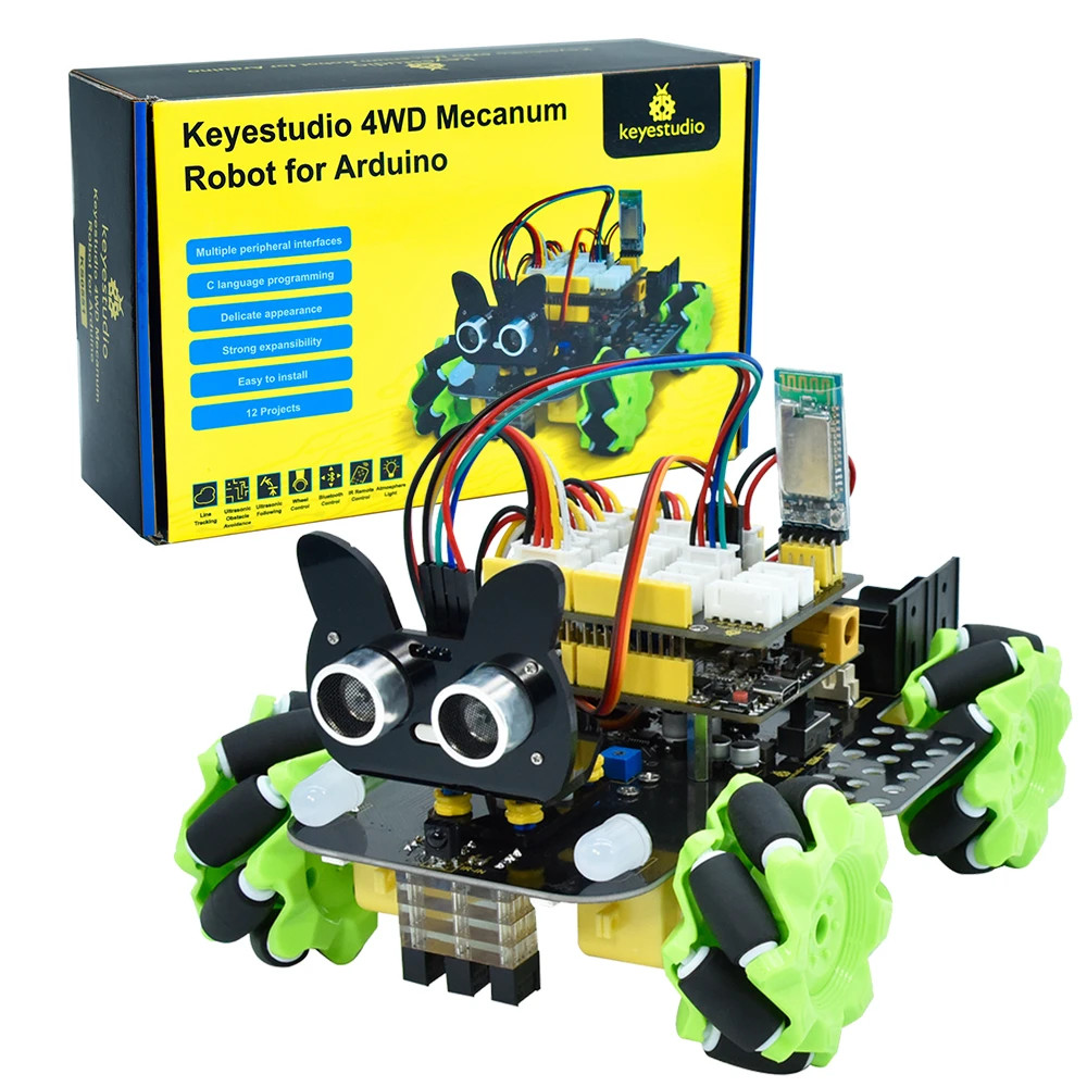 Microbit Robot - Voiture robot 4 roues motrices Keyestudio