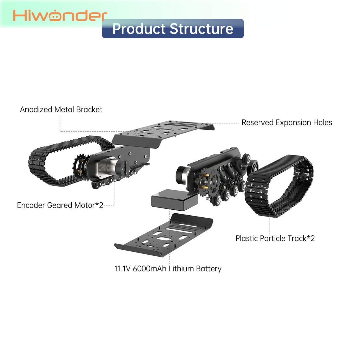 Châssis de robot chenillé Hiwo - Tracked Robot Chassis avis et prix